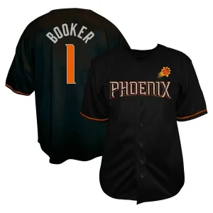 Eccezionale Pratico Devin Booker Phoenix Suns Profile Big & Tall Name & Number Button Up Jersey Black