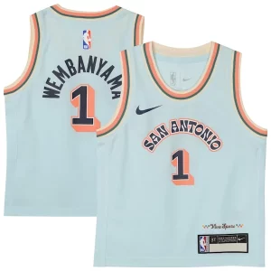 Trendy Magnifico Victor Wembanyama San Antonio Spurs Nike Preschool 2024/25 Swingman Player Jersey City Edition Light Blue