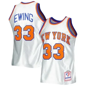 Carino Trendy Patrick Ewing New York Knicks 1985/86 Hardwood Classics 75th Anniversary Swingman Jersey Platinum