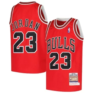 Incantevole Ottimo Carino Michael Jordan Chicago Bulls Youth Hardwood Classics 1997/98 Authentic Jersey Red