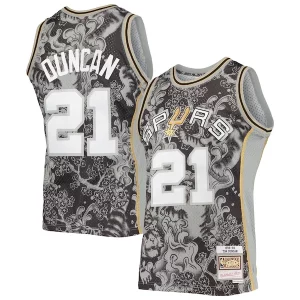 Gorgeous Lussuoso Tim Duncan San Antonio Spurs Hardwood Classics 1998/99 Lunar New Year Swingman Jersey Black