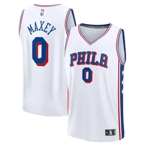 Pratico Ottimo Tyrese Maxey Philadelphia 76ers Youth Fast Break Replica Player Jersey Association Edition White