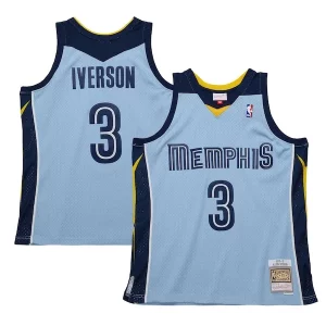 Trendy Allen Iverson Memphis Grizzlies 2009/10 Hardwood Classics Swingman Jersey Light Blue