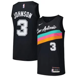 Prestigioso Keldon Johnson San Antonio Spurs Nike Swingman Player Jersey City Edition Black