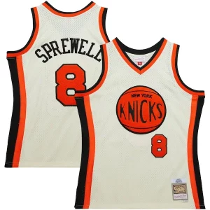 Classico Latrell Sprewell New York Knicks Chainstitch Swingman Jersey Cream