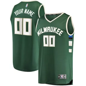Classico Milwaukee Bucks Youth Fast Break Custom Replica Jersey Hunter Green Icon Edition