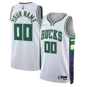 Eccezionale Elegante Gorgeous Milwaukee Bucks Nike 2021/22 Swingman Custom Jersey City Edition White