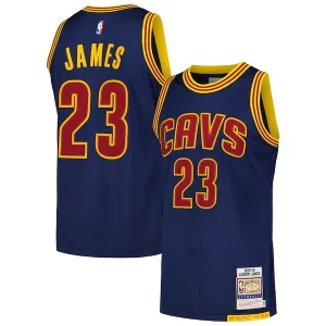 Ottimo Versatile Moderno LeBron James Cleveland Cavaliers 2015/16 Hardwood Classics Authentic Jersey Navy
