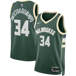Delizioso Lussuoso Giannis Antetokounmpo Milwaukee Bucks Nike Unisex Swingman Jersey Icon Edition Hunter Green/White