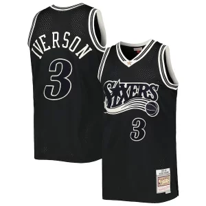 Meraviglioso Versatile Allen Iverson Philadelphia 76ers Hardwood Classics Off Court Swingman Jersey Black