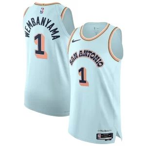 Accattivante Victor Wembanyama San Antonio Spurs Nike 2024/25 Authentic Player Jersey City Edition Light Blue