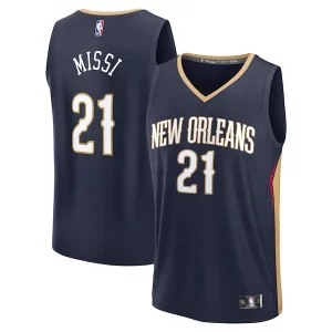 Resistente Yves Missi New Orleans Pelicans 2024 NBA Draft Fast Break Player Jersey Icon Edition Navy
