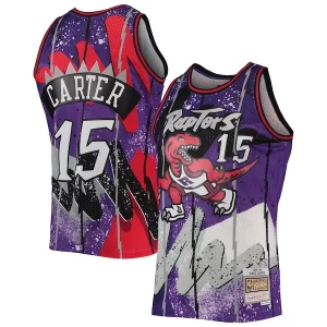 Fantastico Vince Carter Toronto Raptors Hardwood Classics 1998/99 Hyper Hoops Swingman Jersey Purple