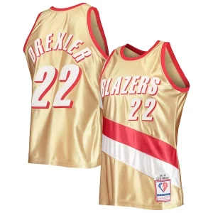Comodo Clyde Drexler Portland Trail Blazers 75th Anniversary 1991/92 Hardwood Classics Swingman Jersey Gold