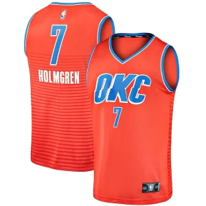 Delizioso Carino Lussuoso Chet Holmgren Oklahoma City Thunder Fast Break Replica Player Jersey Statement Edition Orange