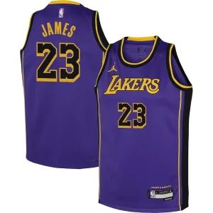 Eccezionale Cool Gorgeous LeBron James Los Angeles Lakers Jordan Brand Youth Performance Swingman Jersey Statement Purple