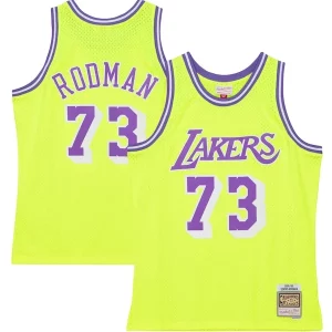 Resistente Gorgeous Dennis Rodman Los Angeles Lakers Hardwood Classics 1998/99 Tropical Swingman Jersey Neon Yellow
