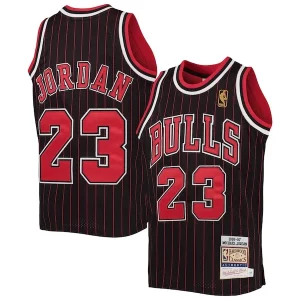Bellissimo Resistente Versatile Michael Jordan Chicago Bulls Youth 1996 97 Hardwood Classics Authentic Jersey Black/Red/Red/White