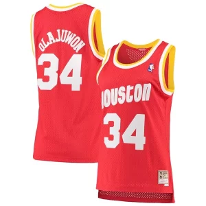 Resistente Accattivante Carino Hakeem Olajuwon Houston Rockets Women's 1993/94 Hardwood Classics Swingman Jersey Red/Navy