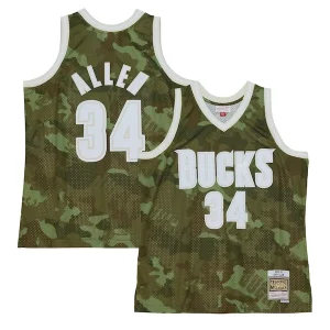 Duraturo Ray Allen Milwaukee Bucks Hardwood Classics 2000/01 Ghost Green Swingman Jersey Camo