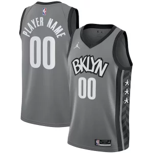 Elegante Accattivante Brooklyn Nets Jordan Brand Swingman Custom Jersey Statement Edition Gray