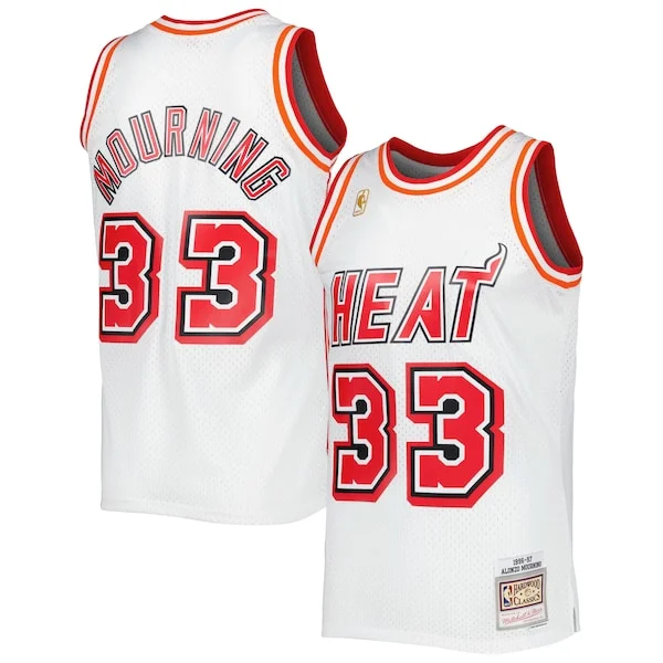 Ottimo Alonzo Mourning Miami Heat Hardwood Classics Swingman Jersey White