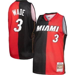 Prestigioso Stupendo Dwyane Wade Miami Heat Big & Tall Hardwood Classics 2005/06 Split Swingman Jersey Black/Red
