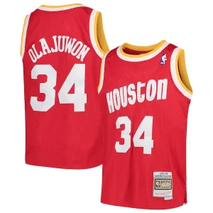 Sofisticato Trendy Hakeem Olajuwon Houston Rockets Youth Swingman Throwback Jersey Red