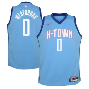 Comodo Accattivante Russell Westbrook Houston Rockets Nike Youth 2020/21 Swingman Jersey Blue City Edition