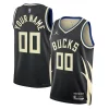 Trendy Milwaukee Bucks Jordan Brand Unisex 2022/23 Swingman Custom Jersey Statement Edition Black