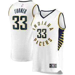 Robusto Resistente Meraviglioso Myles Turner Indiana Pacers Fast Break Replica Player Jersey White Association Edition