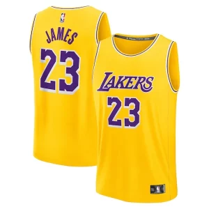 Meraviglioso LeBron James Los Angeles Lakers Youth Fast Break Replica Player Jersey Icon Edition Gold