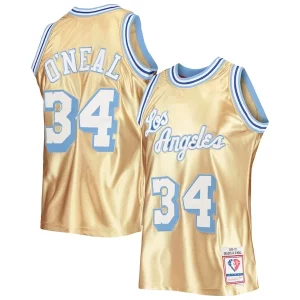 Stupendo Shaquille O'Neal Los Angeles Lakers 75th Anniversary 1996/97 Hardwood Classics Swingman Jersey Gold