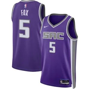 Classico Incantevole Gorgeous De'Aaron Fox Sacramento Kings Nike Unisex Swingman Jersey Icon Edition Purple