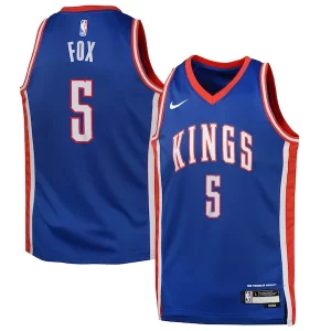Fantastico Stupendo De'Aaron Fox Sacramento Kings Nike Youth 2024/25 Swingman Player Jersey City Edition Blue
