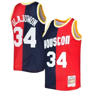 Stupendo Prestigioso Splendido Hakeem Olajuwon Houston Rockets Hardwood Classics 1993/94 Split Swingman Jersey Navy/Red