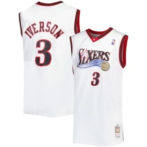 Bellissimo Allen Iverson Philadelphia 76ers Big & Tall Hardwood Classics 1996/97 Swingman Jersey White/Black/Red/Royal