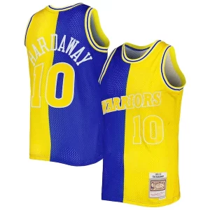 Raffinato Duraturo Gorgeous Tim Hardaway Golden State Warriors Hardwood Classics 1990/91 Split Swingman Jersey Royal/Gold