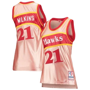Sofisticato Eccezionale Dominique Wilkins Atlanta Hawks Women's 75th Anniversary Rose Gold 1986 Swingman Jersey Pink