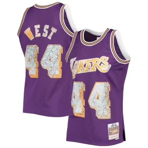 Resistente Robusto Jerry West Los Angeles Lakers 1971/72 Hardwood Classics NBA 75th Anniversary Diamond Swingman Jersey Purple