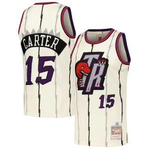 Meraviglioso Fantastico Vince Carter Toronto Raptors Chainstitch Swingman Jersey Cream