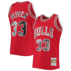 Gorgeous Magnifico Classico Scottie Pippen Chicago Bulls 1997/98 Hardwood Classics NBA 75th Anniversary Diamond Swingman Jersey Red