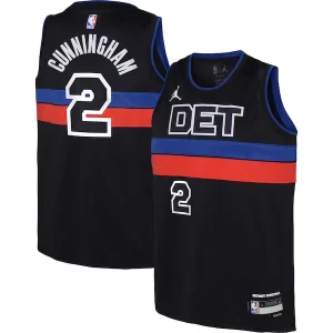 Accattivante Incantevole Cade Cunningham Detroit Pistons Jordan Brand Youth Swingman Jersey Statement Edition Black