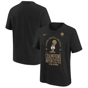 Versatile Attraente Boston Celtics Nike Youth 18 Time NBA Finals Champions Locker Room T Shirt Black