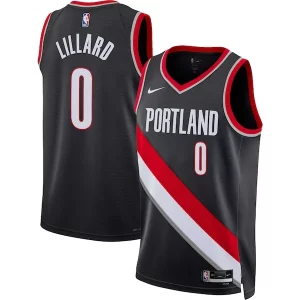 Moderno Versatile Damian Lillard Portland Trail Blazers Nike Unisex Swingman Jersey Icon Edition Black/White