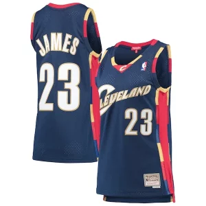 Carino Moderno LeBron James Cleveland Cavaliers Women's Hardwood Classics Swingman Jersey Navy