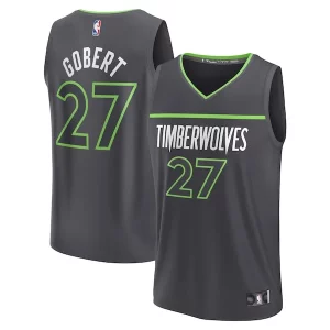 Fantastico Rudy Gobert Minnesota Timberwolves Fast Break Replica Player Jersey Statement Edition Black