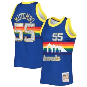 Meraviglioso Trendy Accattivante Dikembe Mutombo Denver Nuggets 1996/97 Hardwood Classics NBA 75th Anniversary Diamond Swingman Jersey Royal
